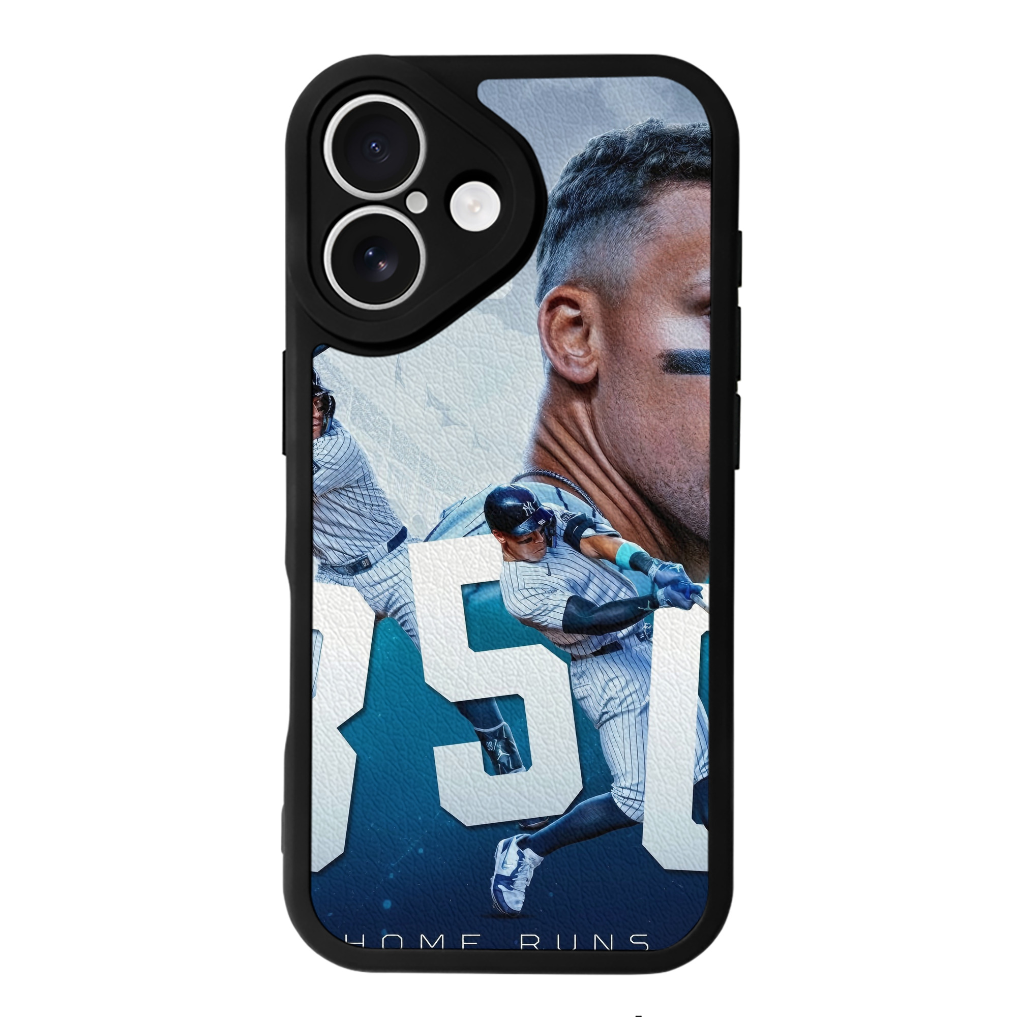 Aaron Judge's 350th Career Home Runs IPhone 16 Silicone Leather Case – UV Print, Lambskin Texture – Perfect Fit, Wireless Charging Compatible, Scratch Resistant, Precise Cutouts – Stylish Protection For IPhone 16